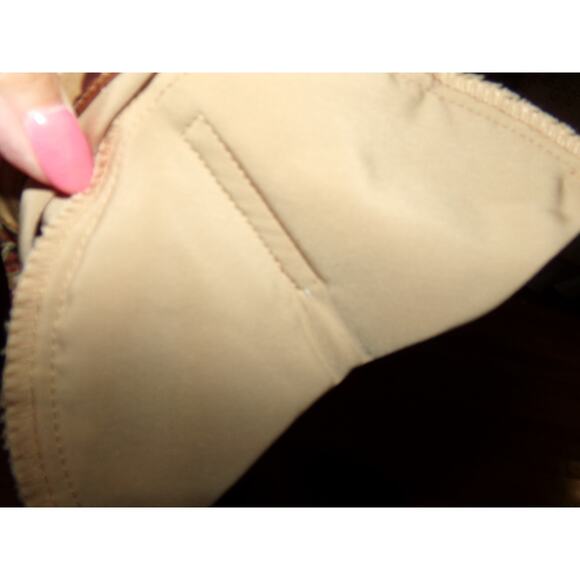 Vintage Susan Graver style tan blouse small shoulder‎ pads 1X short sleeve - Picture 4 of 5